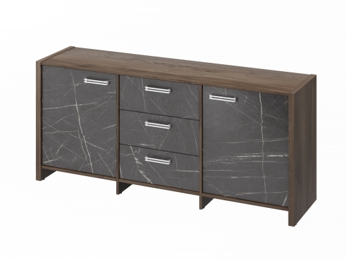 Тумба трехсекционная FI-13-01.G. Орех Пацифик Табак/Камень Пьетра Гриджиа черный Тумба трехсекционная FI-13-01.G. Орех Пацифик Табак/Камень Пьетра Гриджиа черный