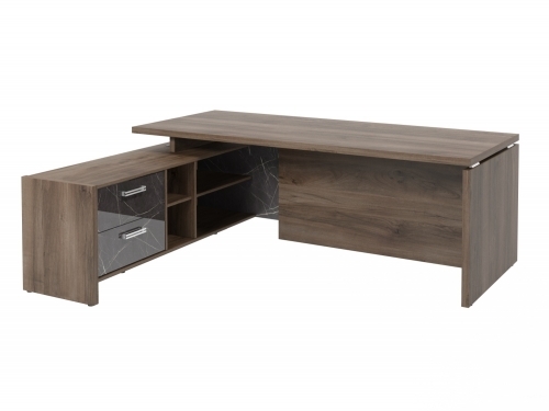 Стол с опорной тумбой FI-121L.GG Орех Пацифик Табак/Камень Пьетра Гриджиа черный Стол с опорной тумбой FI-121L.GG Орех Пацифик Табак/Камень Пьетра Гриджиа черный