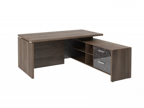 Стол с опорной тумбой FI-117R.GG Орех Пацифик Табак/Камень Пьетра Гриджиа черный Стол с опорной тумбой FI-117R.GG Орех Пацифик Табак/Камень Пьетра Гриджиа черный