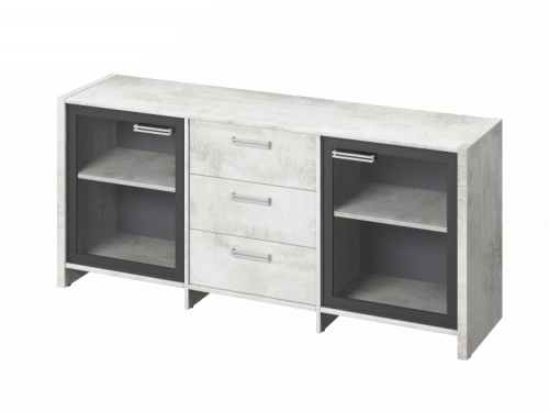 Тумба трехсекционная с 2 дверьми FI-13-02.D Хромикс белый Тумба трехсекционная с 2 дверьми FI-13-02.D Хромикс белый