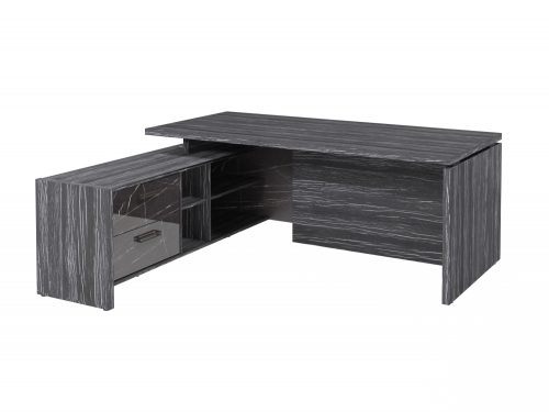 Стол с опорной тумбой FB-119L.GG Древесина Графит/Камень Пьетра Гриджиа черный Стол с опорной тумбой FB-119L.GG Древесина Графит/Камень Пьетра Гриджиа черный