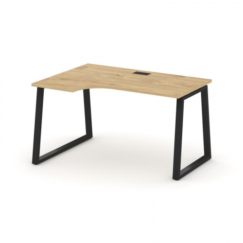 Style Project Стол рабочий эргоном. SN-6T1.SPA-001(L) Акация Лорка/Металл Антрацит/Заглушка Пластик Style Project Стол рабочий эргоном. SN-6T1.SPA-001(L) Акация Лорка/Металл Антрацит/Заглушка Пластик