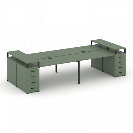 Бенч-система на 4 места с 2 опорными тумбами Concept CN.DRS-442