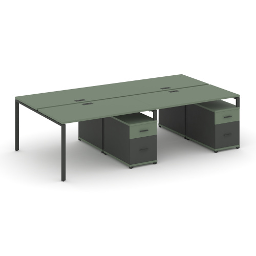 Бенч-система на 4 места с 2 опорными тумбами Concept CN.DRS-322 фото 2