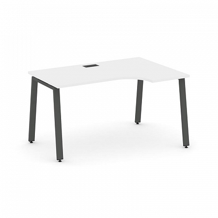 Style Project Стол рабочий эргоном. SN-6A.SPA-021(R) Белый/Металл Антрацит 1380*800/980*750