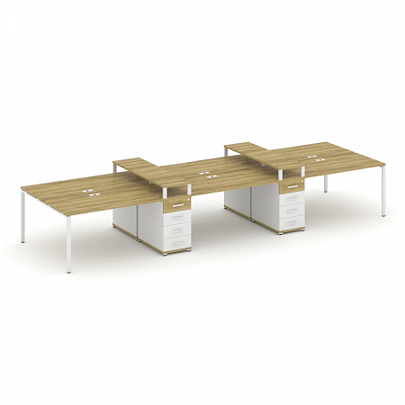 Бенч-система на 6 мест с 2 опорными тумбами Concept CN.DRS-467