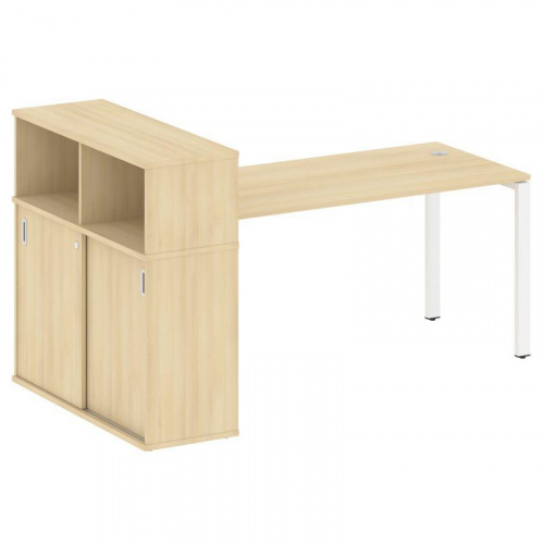 Стол письменный с шкафом-купе на П-обр. м/к Metal System БП.РС-СШК-3.4