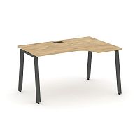 Style Project Стол рабочий эргоном. SN-6A.SPA-012(R) Тиквуд Светлый/Металл Антрацит 1580*700/980*750