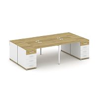 Бенч-система на 4 места с 2 опорными тумбами Concept CN.DRS-425