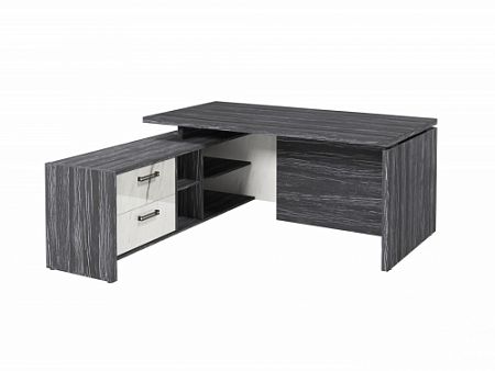 Стол с опорной тумбой FB-117L.GG Древесина Графит/Мрамор Леванто белый