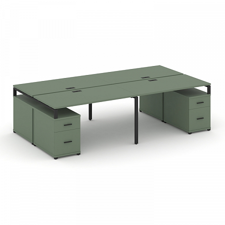 Бенч-система на 4 места с 2 опорными тумбами Concept CN.DRS-331