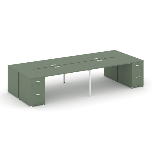 Бенч-система на 4 места с 2 опорными тумбами Concept CN.DRS-432