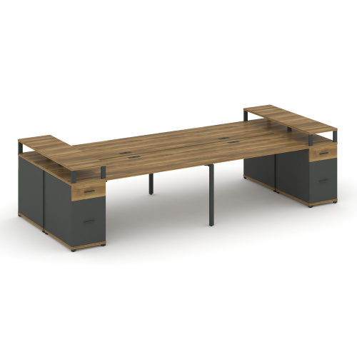 Бенч-система на 4 места с 2 опорными тумбами Concept CN.DRS-445