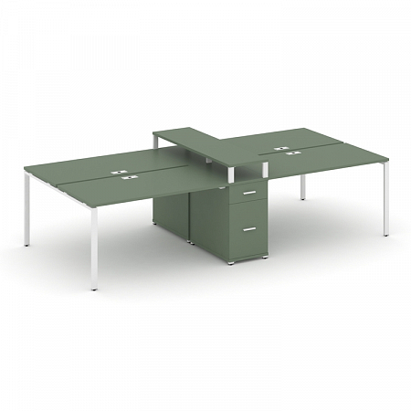 Бенч-система на 4 места с 1 опорной тумбой Concept CN.DRS-437