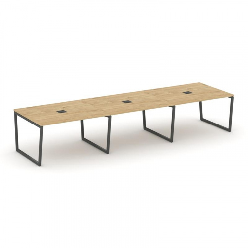 Style Project Стол переговорный SN-4T2.SPRG-053 Акация Лорка/Металл Антрацит/Заглушка Металл Антраци фото 22