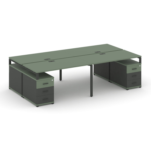 Бенч-система на 4 места с 2 опорными тумбами Concept CN.DRS-328 фото 2 Бенч-система на 4 места с 2 опорными тумбами Concept CN.DRS-328 фото 2