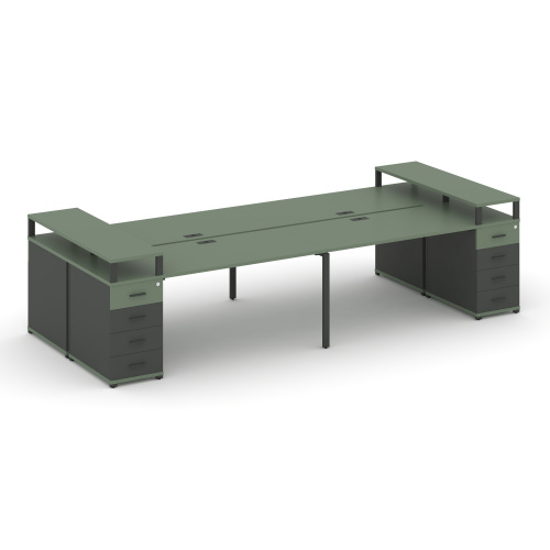 Бенч-система на 4 места с 2 опорными тумбами Concept CN.DRS-444 фото 2 Бенч-система на 4 места с 2 опорными тумбами Concept CN.DRS-444 фото 2