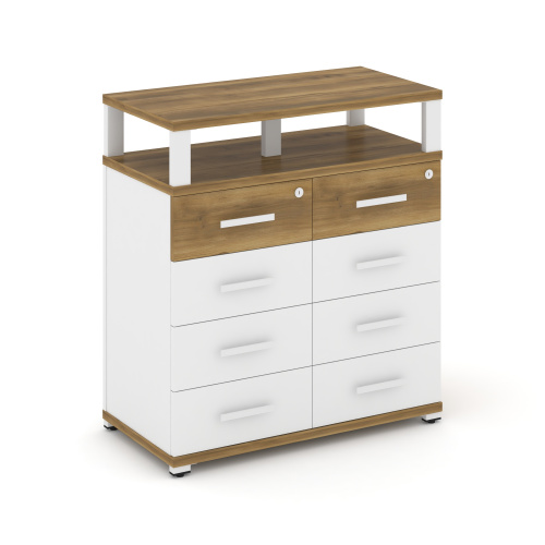 Тумба приставная c 8 ящиками и надставкой Concept CN.TSP-015 W Тумба приставная c 8 ящиками и надставкой Concept CN.TSP-015 W