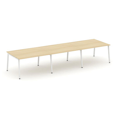 Style Project Стол переговорный SN-4A.SPRG-053.3 Акация Лорка/Металл Белый 4410*1180*750