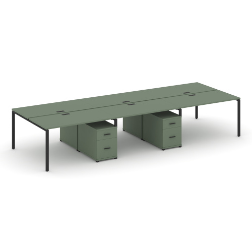 Бенч-система на 6 мест с 2 опорными тумбами Concept CN.DRS-346