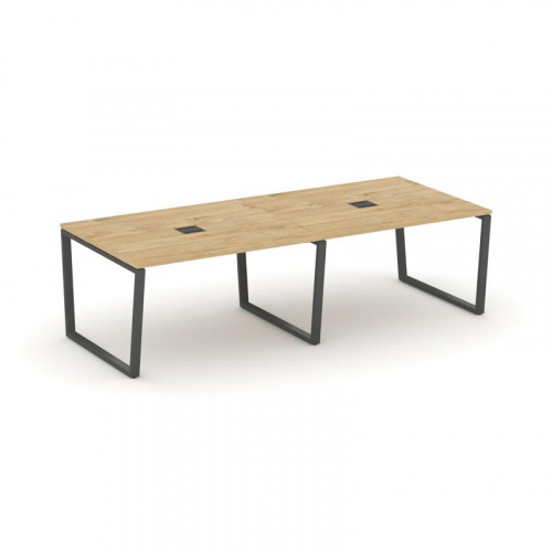 Style Project Стол переговорный SN-6T2.SPRG-043 Акация Лорка/Металл Антрацит/Заглушка Металл Антраци фото 22