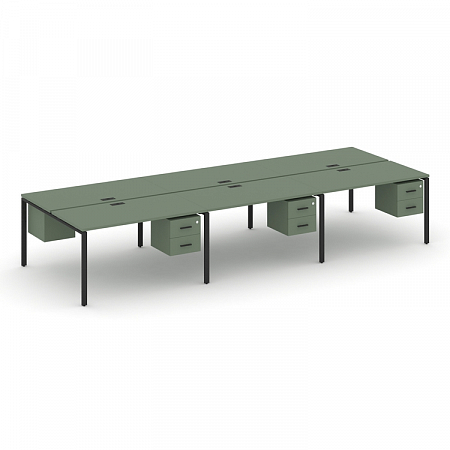 Бенч-система на 6 мест с подвесными тумбами Concept CN.DRS-155